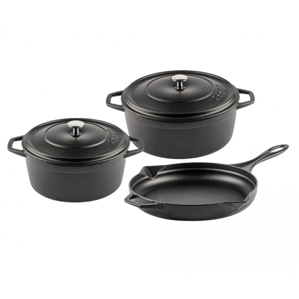 Støbejernssæt af 3 dele Hosse, Black Onyx | Støbejernssæt |  |