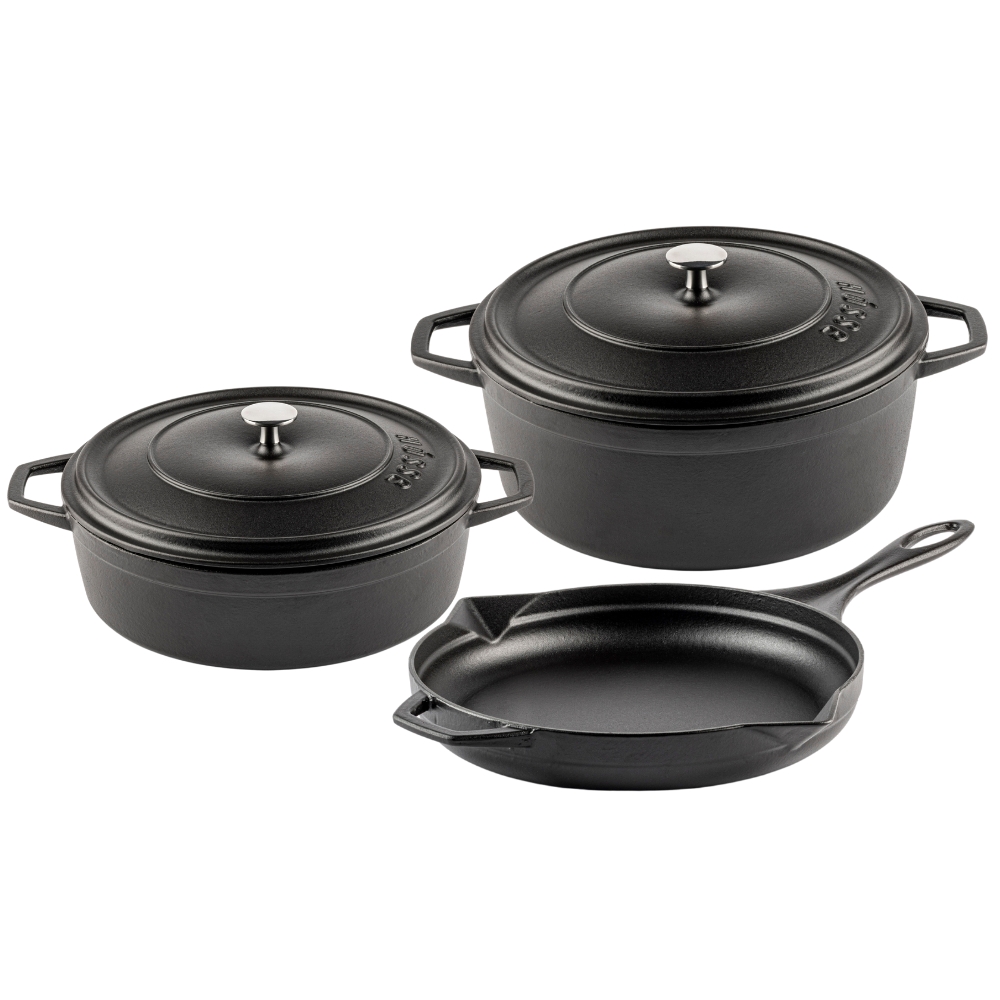 Støbejernssæt af 3 dele Hosse, Black Onyx | Støbejernssæt |  |