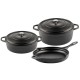 Støbejernssæt af 3 dele Hosse, Black Onyx | Støbejernssæt |  |
