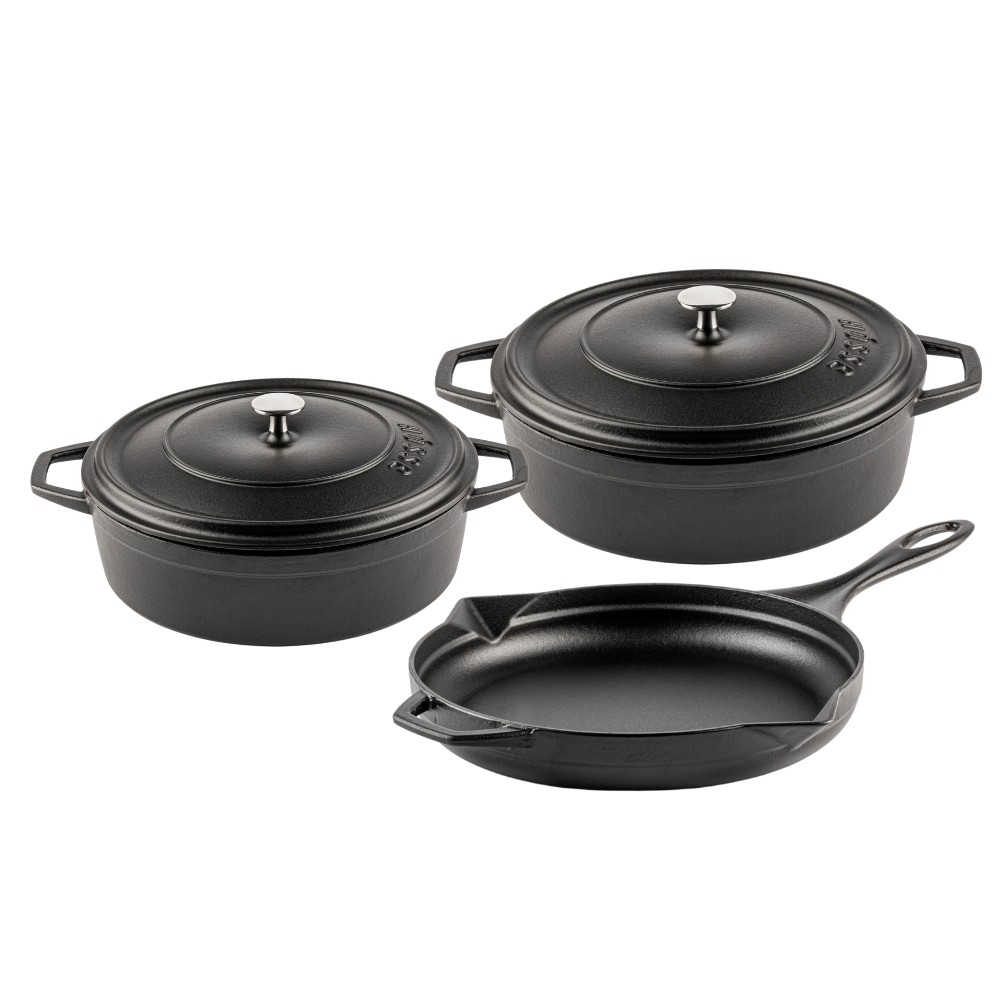 Støbejernssæt af 3 dele Hosse, Black Onyx | Støbejernssæt |  |