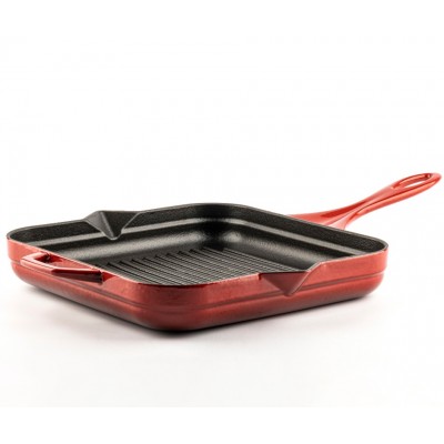Emaljeret støbejernspande til grill Hosse, Rubin, 28x28cm - Produktsammenligning