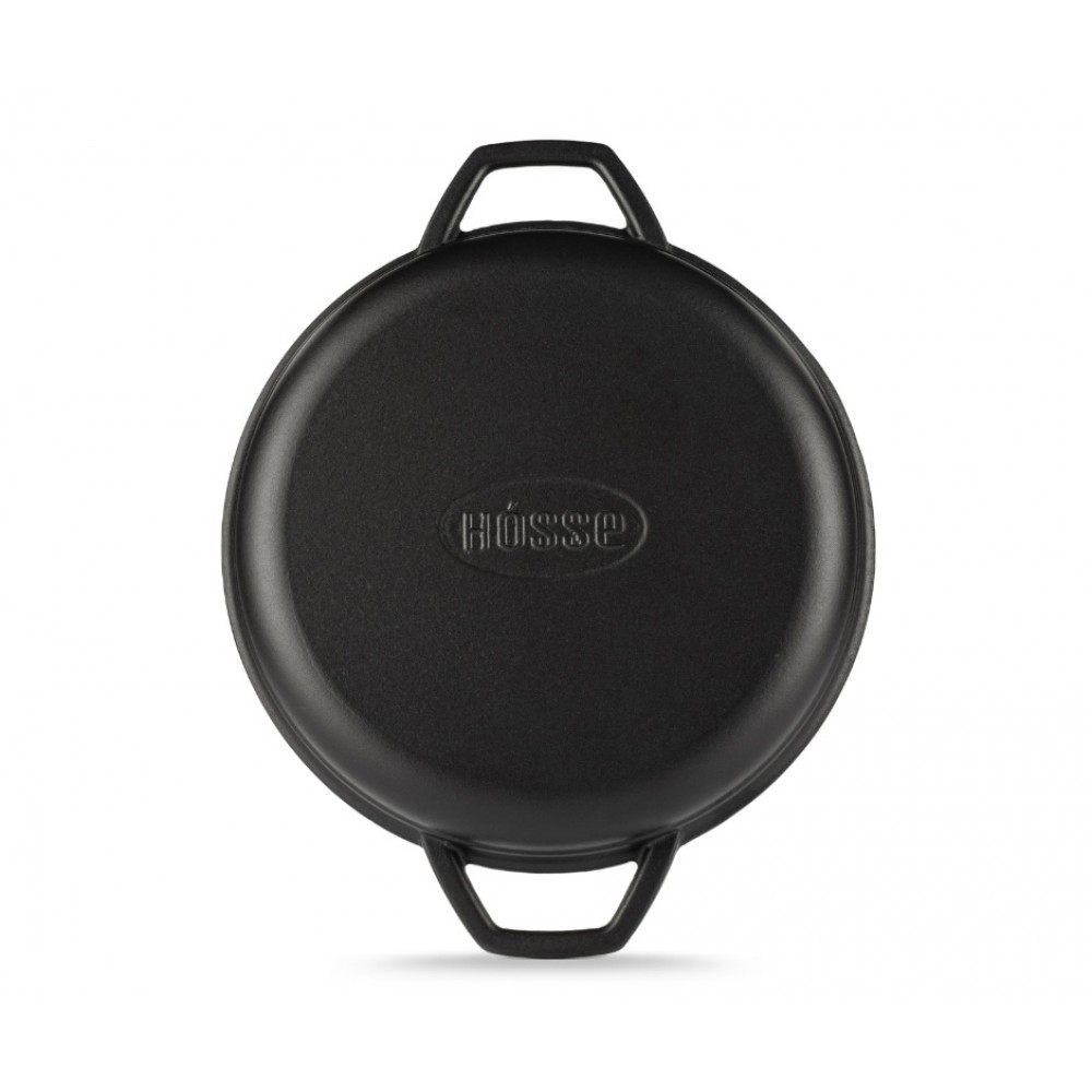 Emaljeret støbejernspande til grill  Hosse, Black Onyx, Ф22cm | Flad støbejernspande | Støbejernspande |