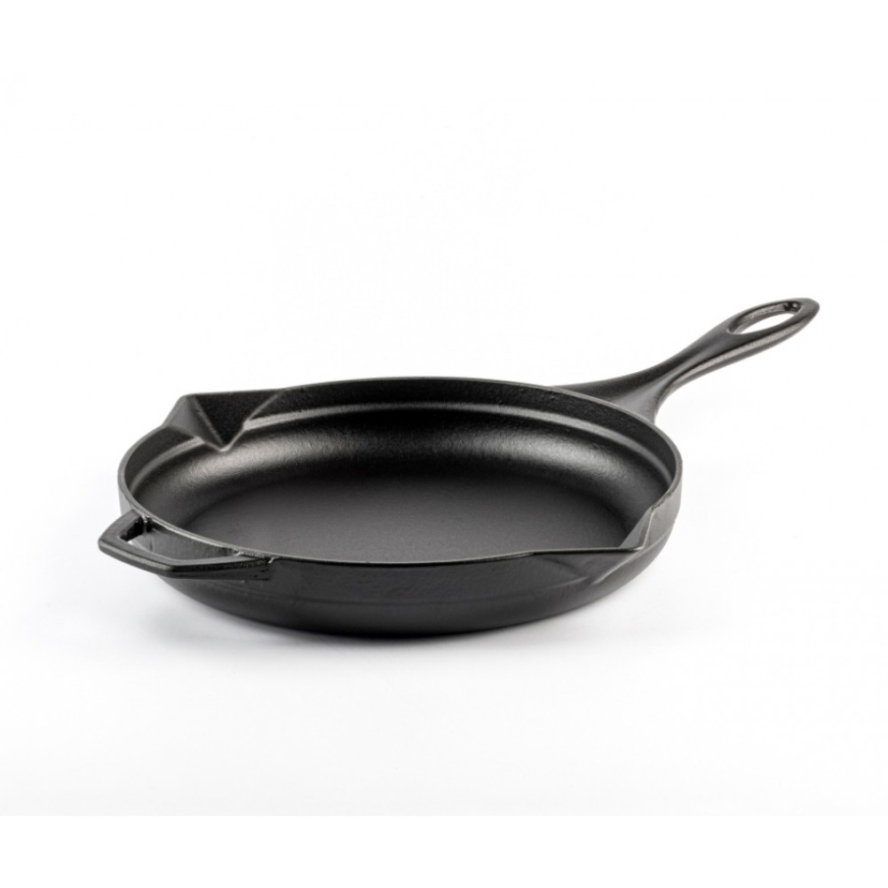 Emaljeret støbejernspande Hosse, Black Onyx, Ф24cm | Flad støbejernspande | Støbejernspande |