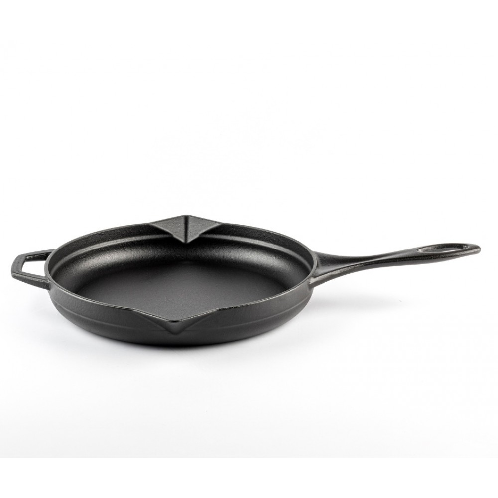 Emaljeret støbejernspande Hosse, Black Onyx, Ф24cm | Flad støbejernspande | Støbejernspande |