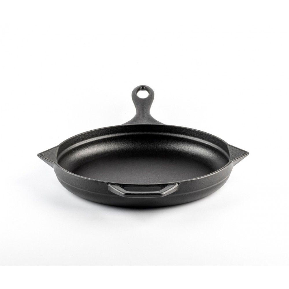 Emaljeret støbejernspande Hosse, Black Onyx, Ф24cm | Flad støbejernspande | Støbejernspande |