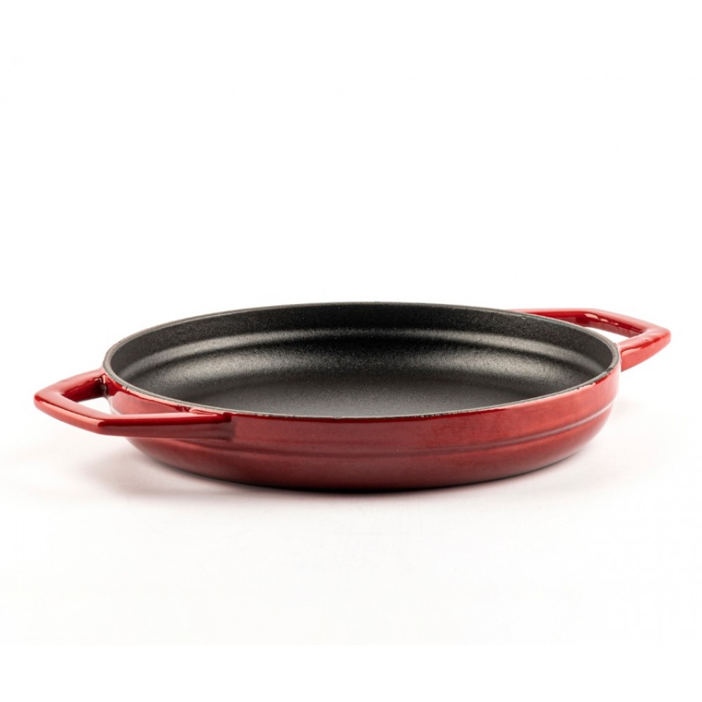Emaljeret støbejernspande med to håndtag Hosse, Rubin, Ф22cm