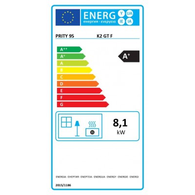 Brændeovn med bageovn Prity K2 GT F Rød, 8.1 kW - Produktsammenligning