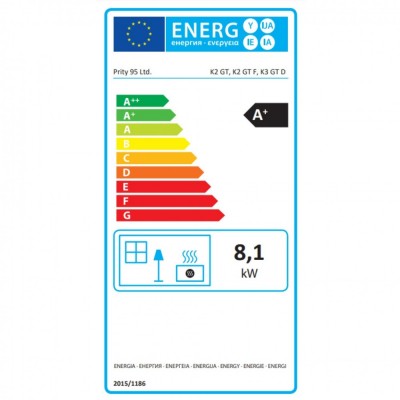 Brændeovn Prity K3 GT D, 8.1 kW - Prity