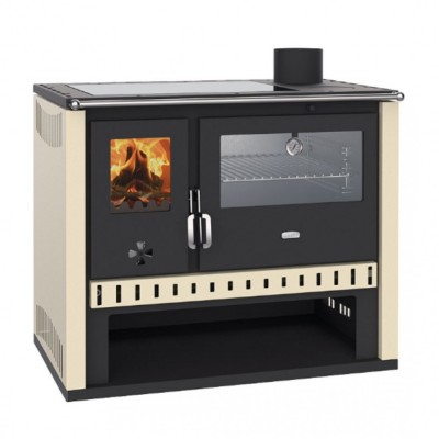 Brændekomfur Prity GT, med rustfri stålovn og glaskeramisk kogeplade, 15 kW - Produktsammenligning