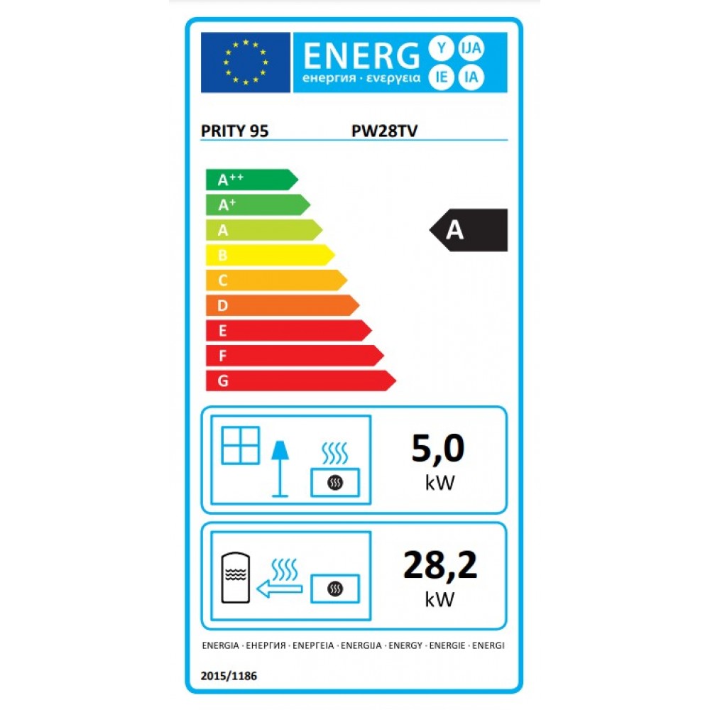 Pejs med vandtank Prity P W28 TV, 28.2kw | Pejse med vandtank | Pejse |