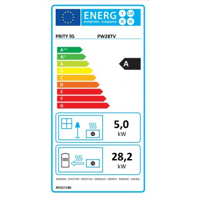 Pejs med vandtank Prity P W28 TV, 28.2kw - Pejse
