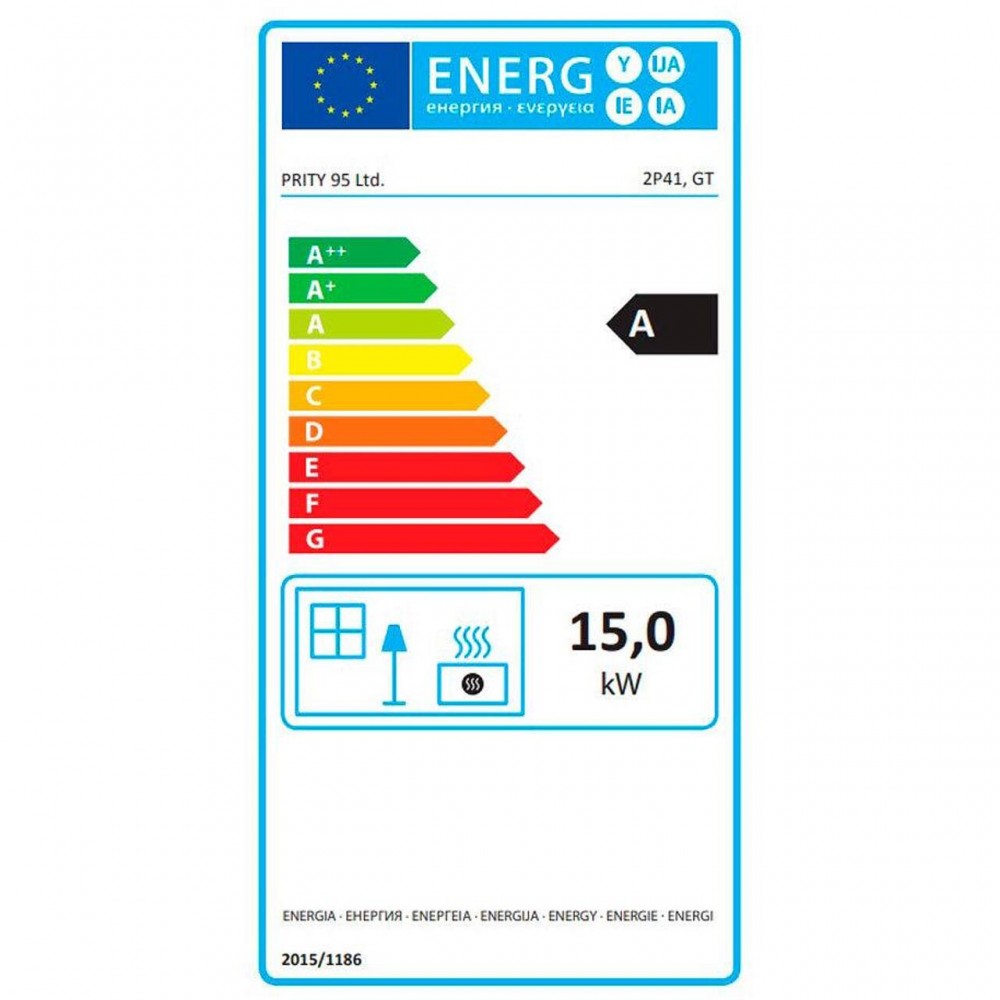 Brændekomfur Prity GT, med rustfri ovn, glaskeramisk kogeplade og skuffe, 15 kW | Brændeovn med bageovn | Brændeovne |