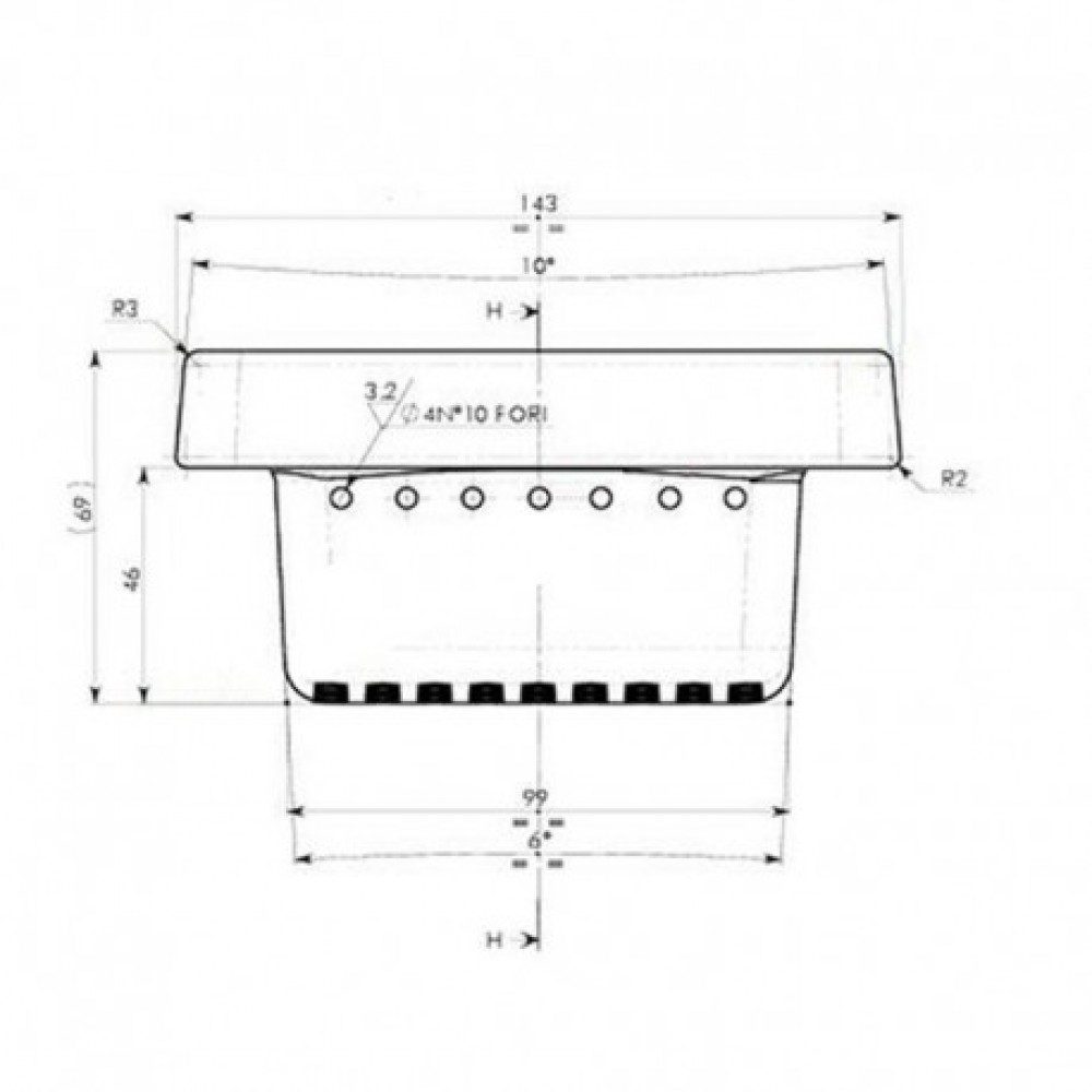 Støbejern Brændergryde til pilleovn Ecoteck, Ravelli og andre, 143x106mm |  |  |