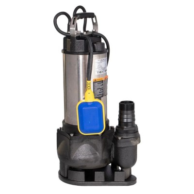 Afløbspumpe Electromash WQ 1100 professional med ekstern flyder og kabinet i rustfrit stål, effekt 1,1 kW, flow 24.000 l/t, løftehøjde 10 m, udløb 2″ - Produktsammenligning
