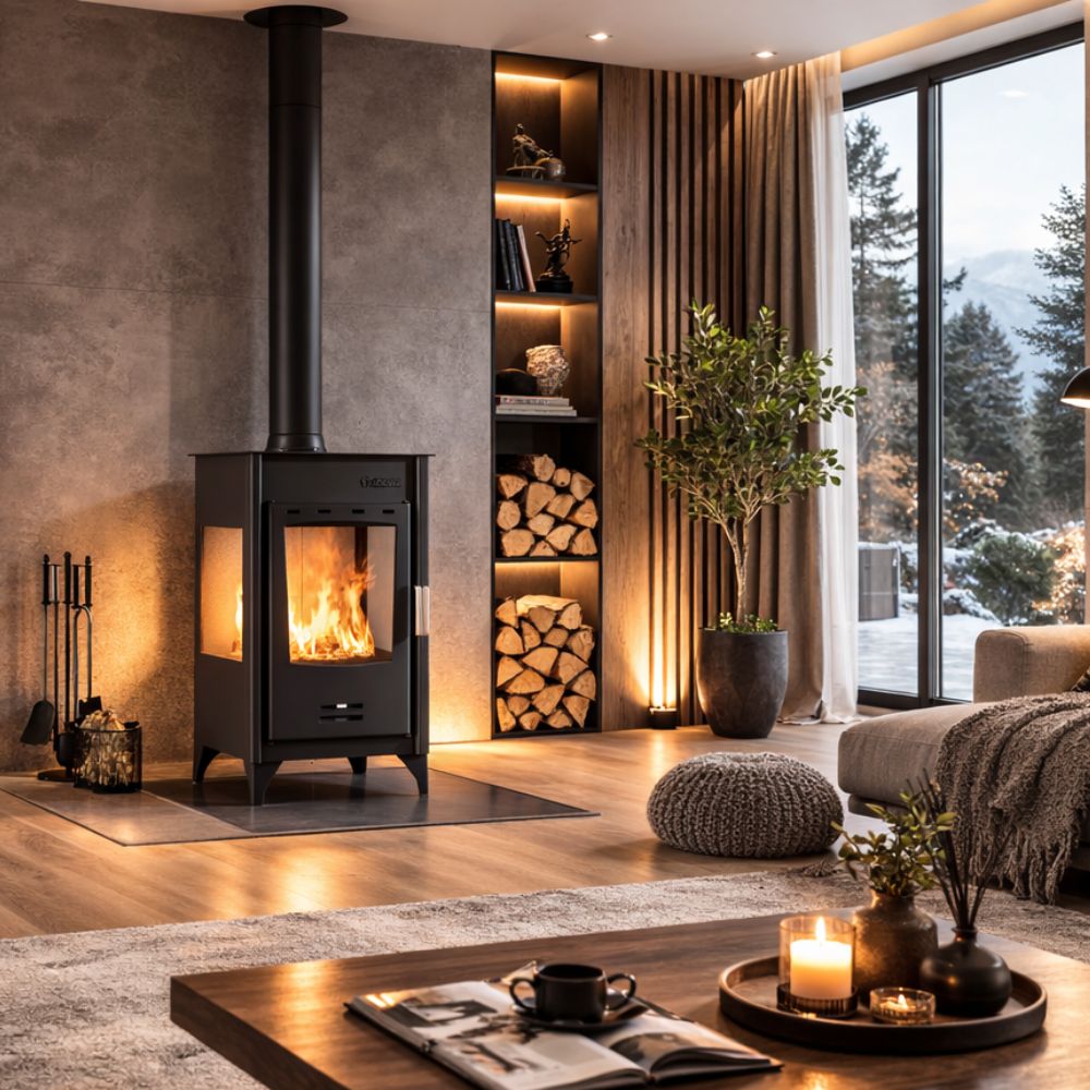 Brændeovn Balkan Energy ATS 90-10 3 SIDE, 12.12kW | Konvektionsbrændeovne | Brændeovne |