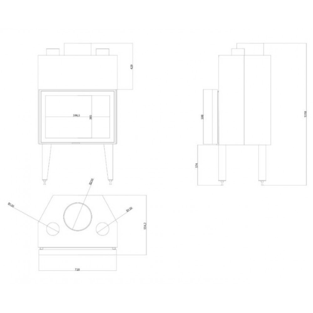 Pejs Balkan Energy ATS STABLE AIR 700, med luftkanaler, 14.8kW | Pejseindsats | Pejse |