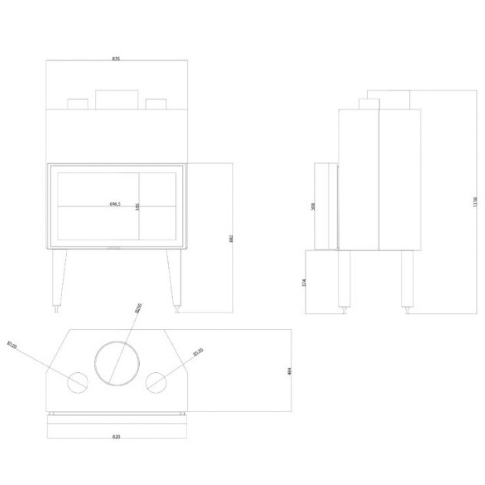 Pejs Balkan Energy ATS STABLE AIR 800, med luftkanaler, 15.95kW | Pejseindsats | Pejse |
