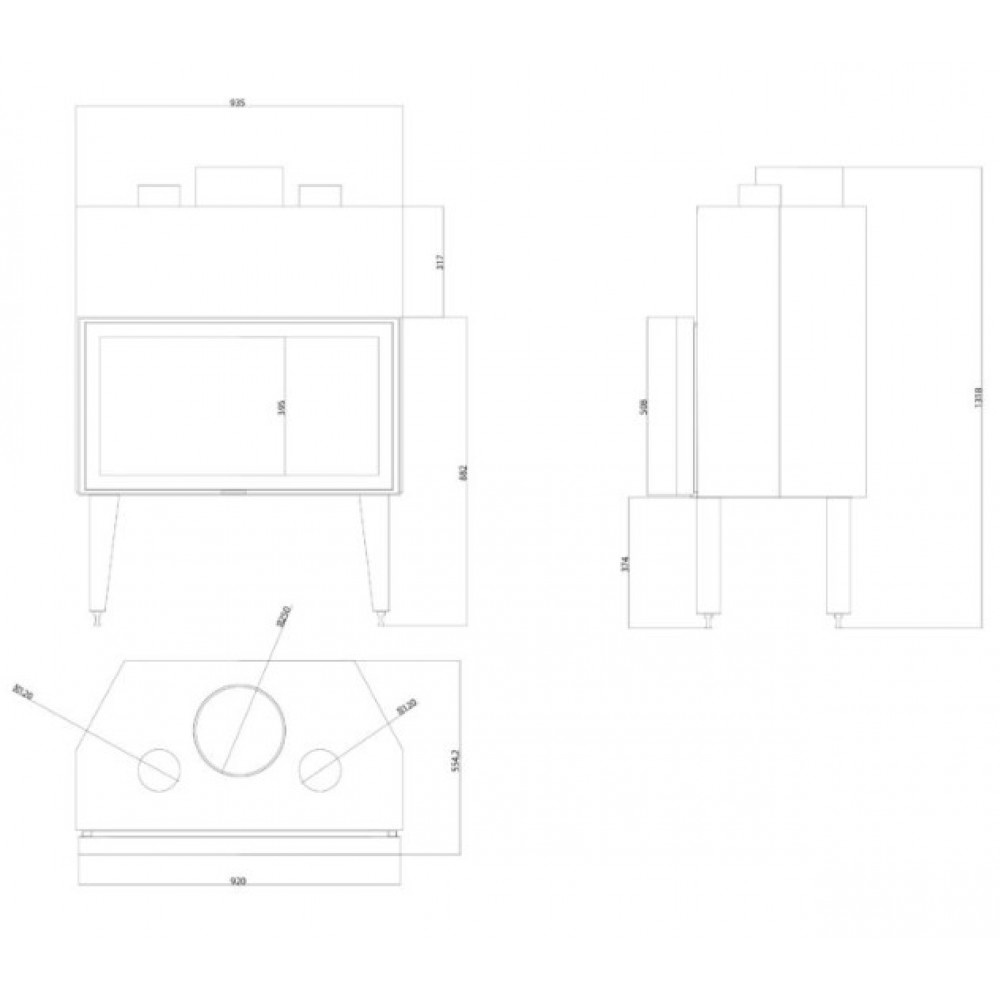 Pejs Balkan Energy ATS STABLE AIR 900, med luftkanaler, 19.59kW | Pejseindsats | Pejse |