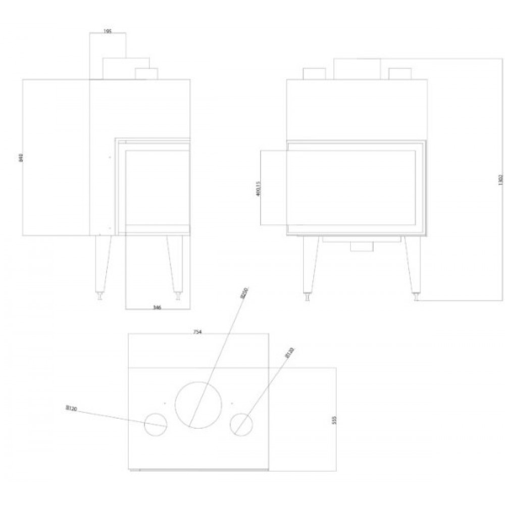 Pejs Balkan Energy ATS STABLE AIR CORNER 700, med luftkanaler, højre, 14.01kW | Pejseindsats | Pejse |