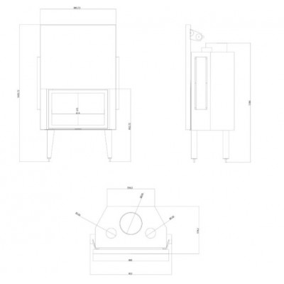 Pejs Balkan Energy ATS STRAIGHT AIR 800, med luftkanaler, 15.95kW - Pejse