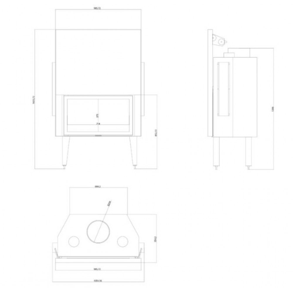 Pejs Balkan Energy ATS STRAIGHT AIR 900, med luftkanaler, 19.95kW | Pejseindsats | Pejse |