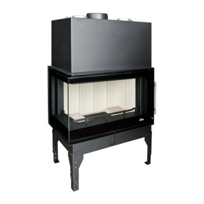 Pejs UNIFLAM 760 EVO PBS med luftkanaler og lufttilførsel, buet glas, venstre side, 10kW - Uniflam