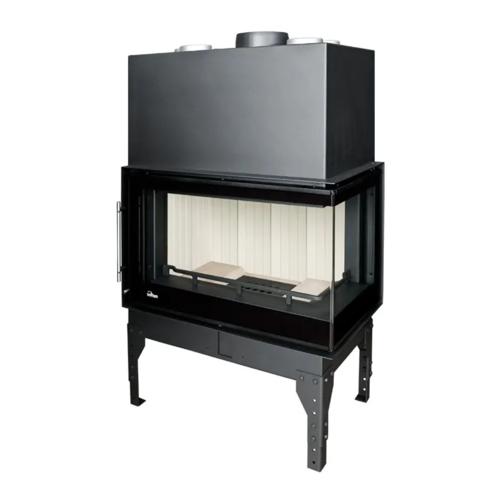 Pejs UNIFLAM 860 EVO PBS med luftkanaler og lufttilførsel, buet glas, højre side, 15kW | Pejseindsats | Pejse |