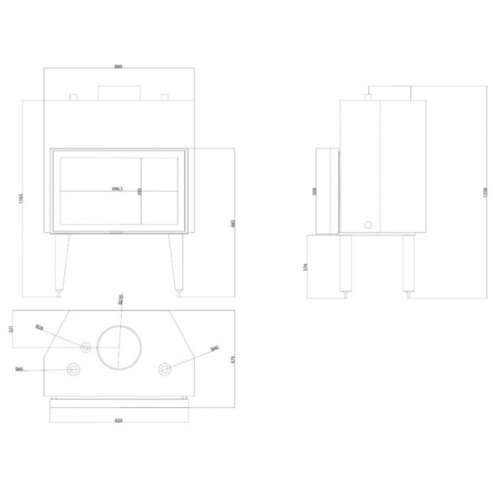 Pejs med vandtank Balkan Energy ATS STABLE HYDRO 800, 30.79kW | Pejseindsats | Pejse |