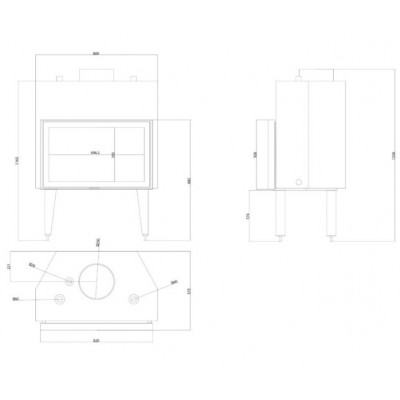 Pejs med vandtank Balkan Energy ATS STABLE HYDRO 800, 30.79kW - Pejse med vandtank