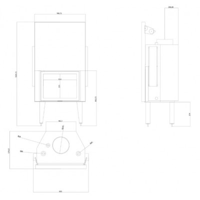Pejs med vandtank Balkan Energy ATS STRAIGHT HYDRO 700, 24.56kW - Pejse med vandtank