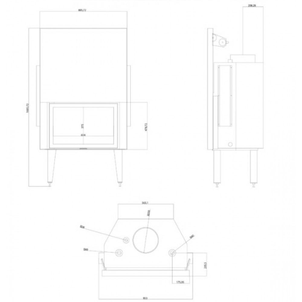 Pejs med vandtank Balkan Energy ATS STRAIGHT HYDRO 800, 29.58kW | Pejseindsats | Pejse |