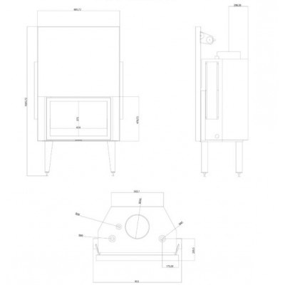 Pejs med vandtank Balkan Energy ATS STRAIGHT HYDRO 800, 29.58kW - Pejse med vandtank
