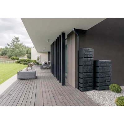 Regnvandsbeholder Prosperplast Arves Tower Stone  350L, Antracit - Regnvandsbeholdere