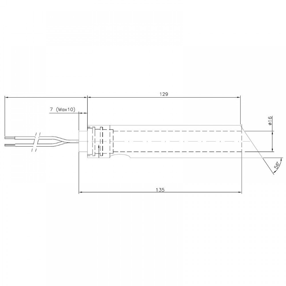 Gløderør / Eltænder-sæt med føringsrør til pilleovne Jotul, Ravelli m.fl., samlet længde 144mm, 350W | Gløderør til pilleovn | Reservedele til Pilleovn |