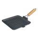 Grillpande i støbejern med foldbart træhåndtag, 24x24 cm |  |  |
