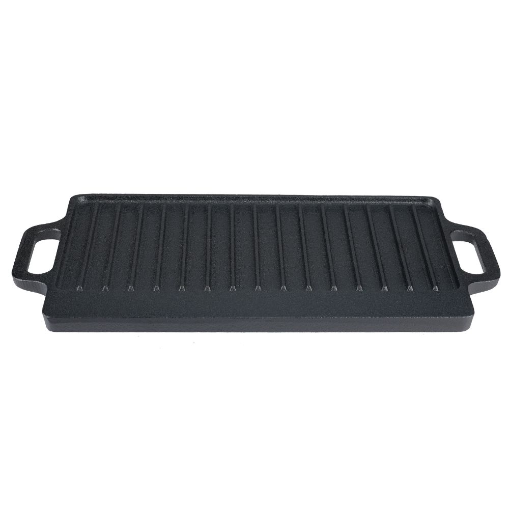 Dobbelt­sidet grillplade i støbejern, 33x20 cm |  |  |