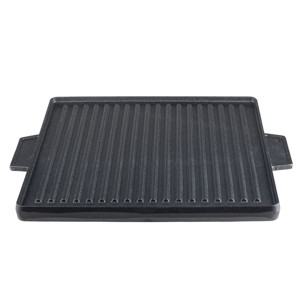 Dobbelt­sidet grillplade i støbejern, 38x38 cm |  |  |