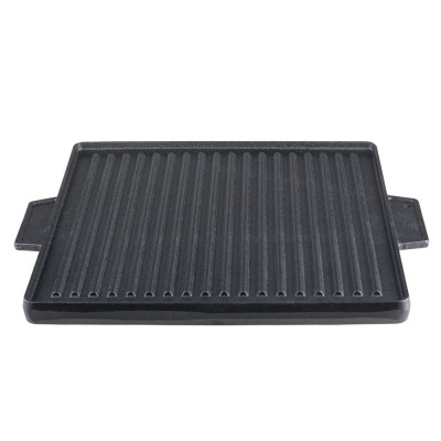 Dobbelt­sidet grillplade i støbejern, 38x38 cm - Støbejernsplade