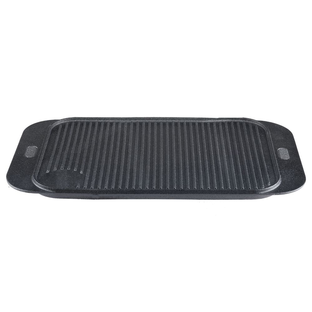 Dobbelt­sidet grillplade i støbejern, 48x26 cm |  |  |