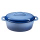 Emaljeret gryde i støbejern, blå, oval 33x27см |  |  |