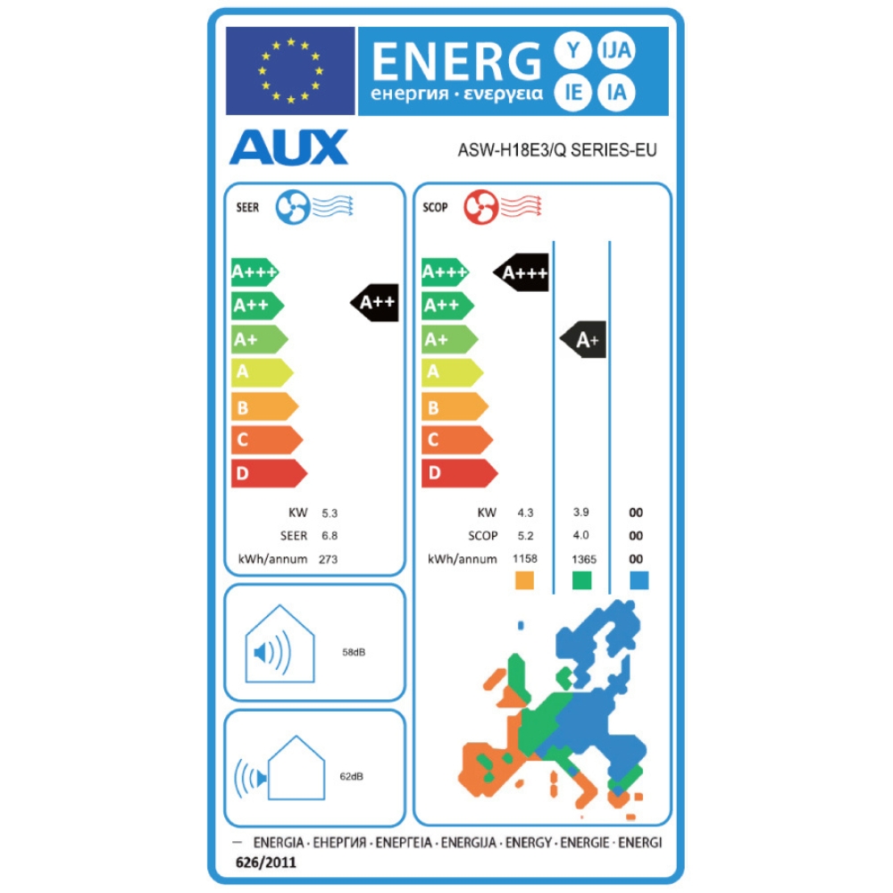 Inverter klimaanlæg med WiFi AUX Q-PLUS, 18000 BTU | Vægmonterede klimaanlæg | Klimaanlæg |