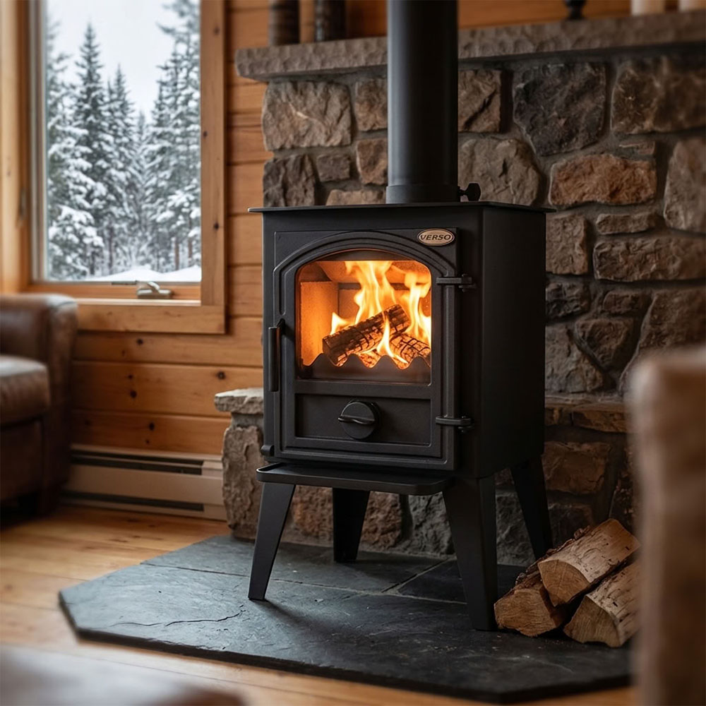 Brændeovn Verso 1 LL CID, 7.5kW | Støbejerns brændeovne | Brændeovne |