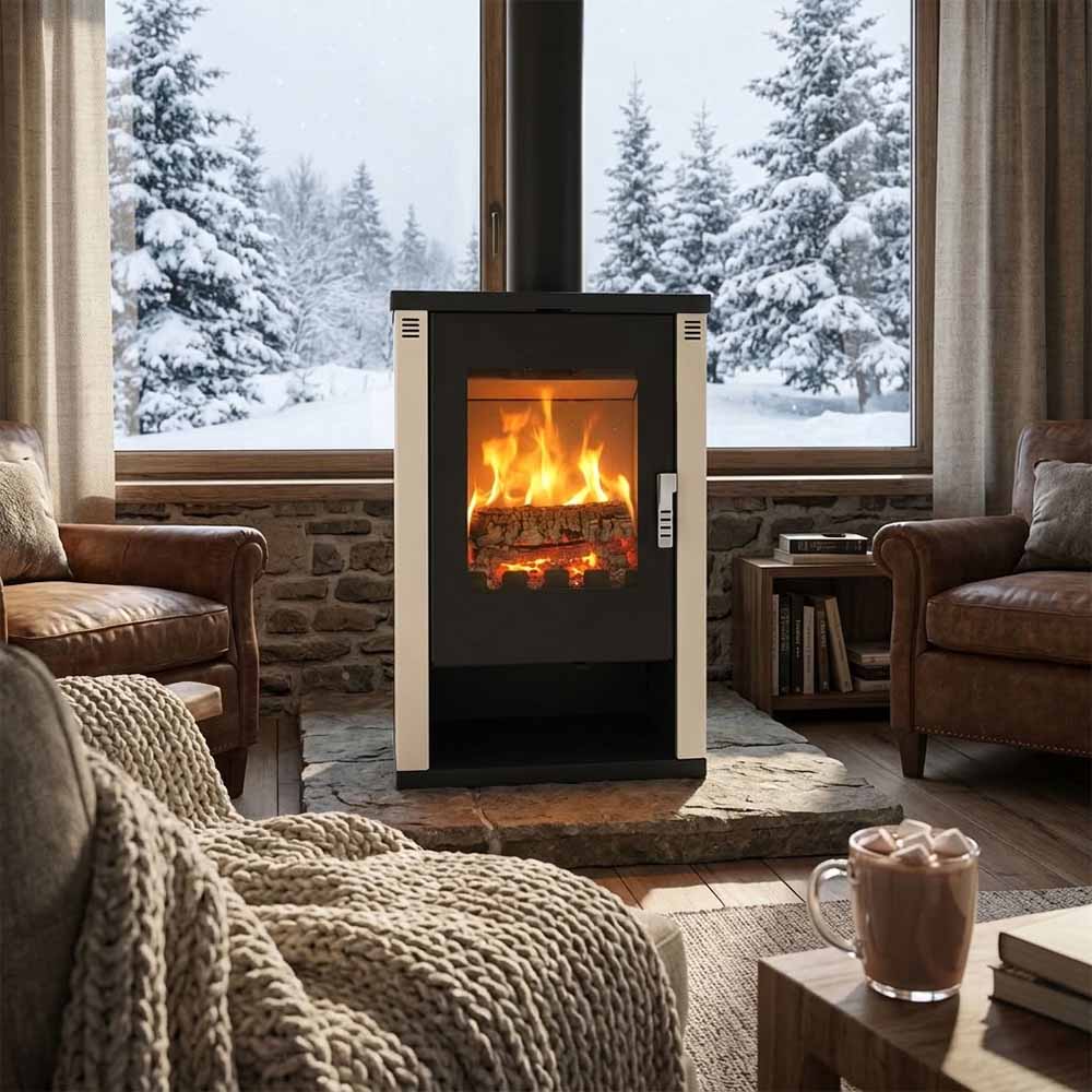 Brændeovn Verso Lheia Elfenben, 7.5 kW | Direkte brændeovne | Brændeovne |