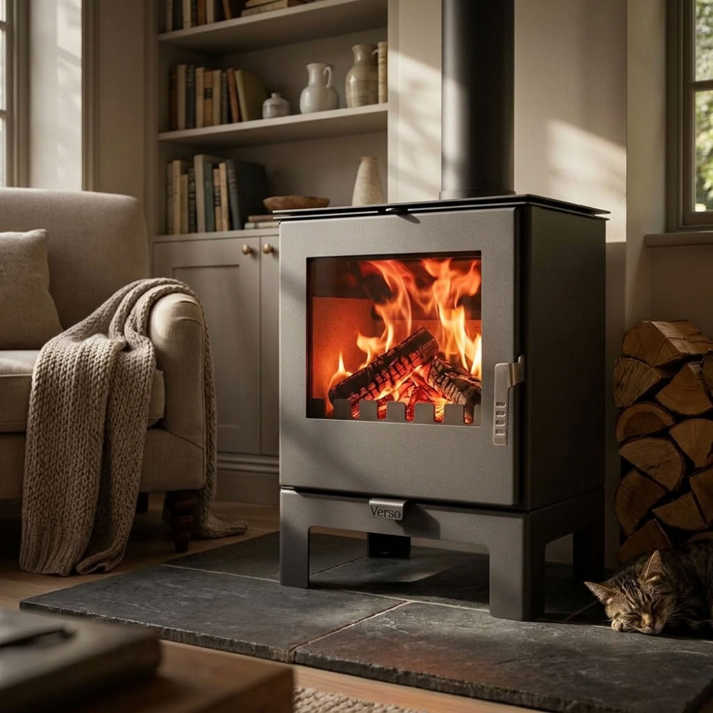 Brændeovn Verso Rheia L, 5 kW | Direkte brændeovne | Brændeovne |