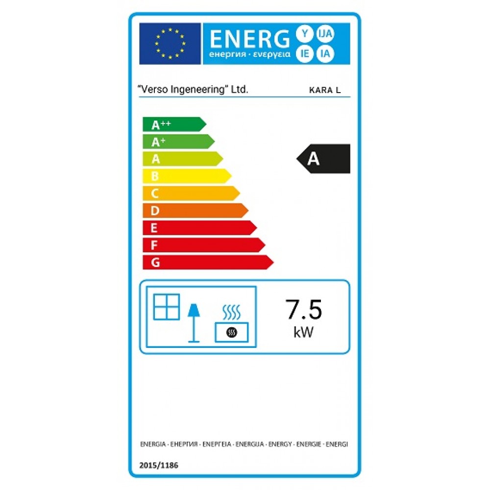 Brændeovn Verso Kara L, 7.5kW | Konvektionsbrændeovne | Brændeovne |