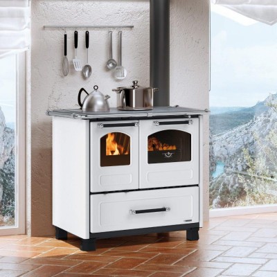 Italiensk brændefyret komfur La Nordica Family 4.5 hvid, 7.5kW - La Nordica