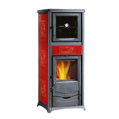 Italiensk brændeovn med bageovn La Nordica Rossella Plus Forno Evo, rød, 9.4kW - La Nordica