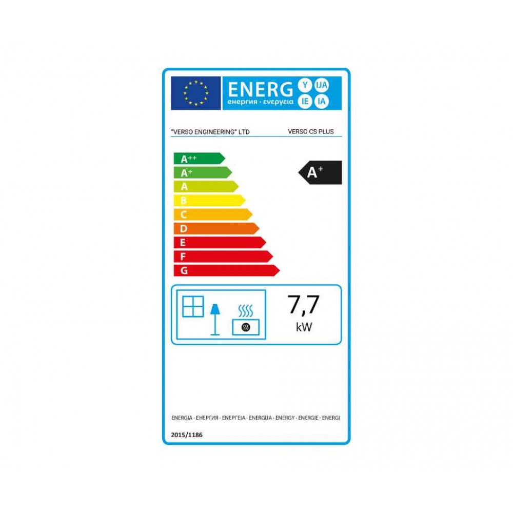 Brændekomfur Verso CS Plus med ovn og kogeplade i stål, Rød, Højre, 7.7kW | Brændeovn med bageovn | Brændeovne |