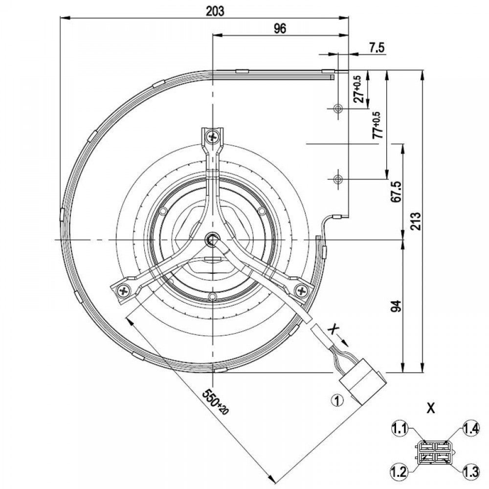 Centrifugalventilator EBM til pilleovne Edilkamin, Karmek One, Andre, flow 590 m³/h | Ventilatorer og blæsere | Pilleovne dele |