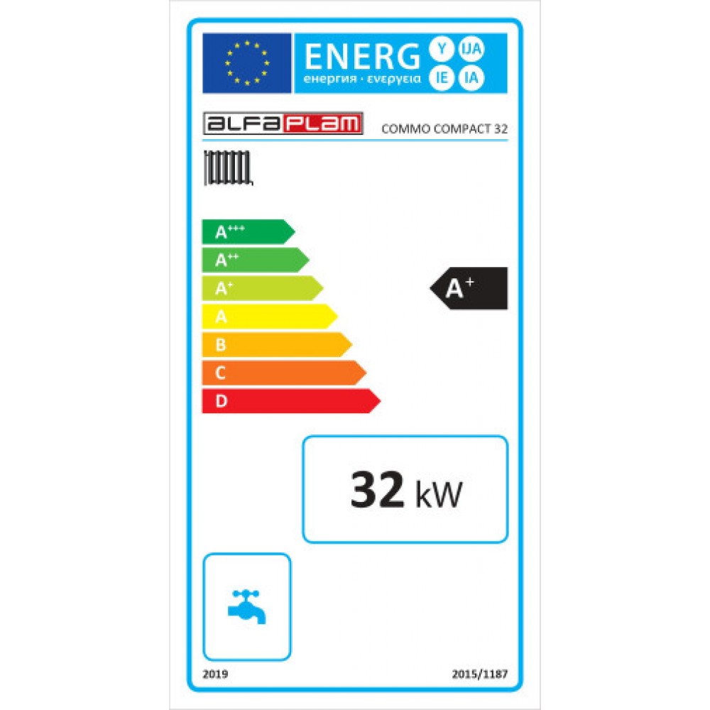 Pillefyr Alfa Plam Commo Compact 32, 32kW | Pillefyr | Pellets |